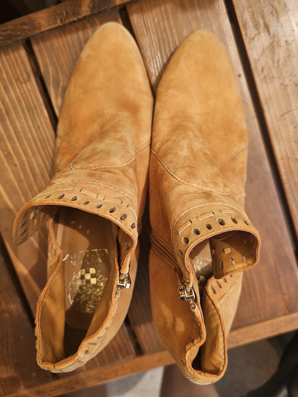 Vince Camuto Suede Ankle Booties – Women's Size 10M – Tan